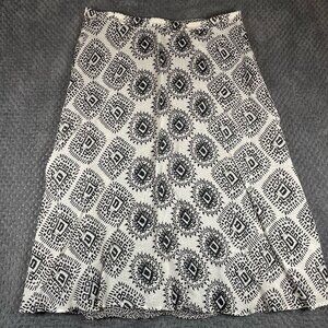 Coldwater Creek Women's Reversible Skirt Size XL (16) Black White Abstract Artsy